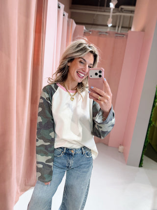 Isa Longsleeve - Camouflage/Roze