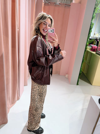 Chloe PU Jacket - Bordeaux