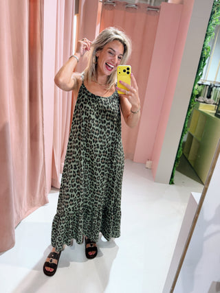 Jasmine Dress - Army Leopard