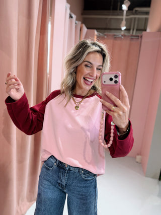 Fenna Longsleeve - Bordeaux/Roze