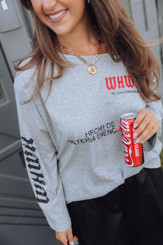 Beate Offshoulder Longsleeve - Grijs