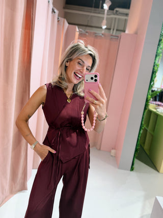 Vieve Waistcoat - Bordeaux