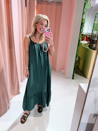 Jasmine Dress - Bottle Green