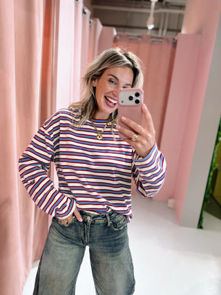 Klara Longsleeve - Off White/Bordeaux