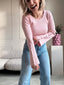 Tara Button Sleeve - Licht Roze