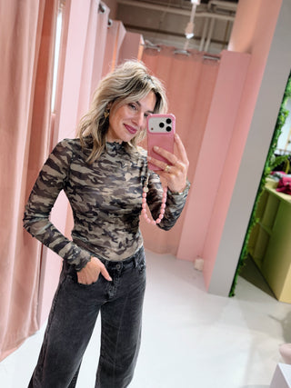 Daisy Mesh Longsleeve - Camouflage
