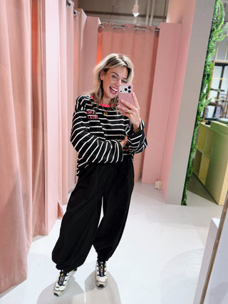 Ciao Bella Longsleeve - Zwart/Wit