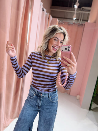 Fay Longsleeve - Lila/Bruin