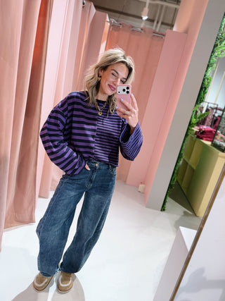 Tyra Longsleeve - Paars/Navy