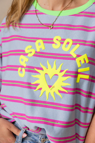 Casa Soleil Sweat Tee - Streep Blauw