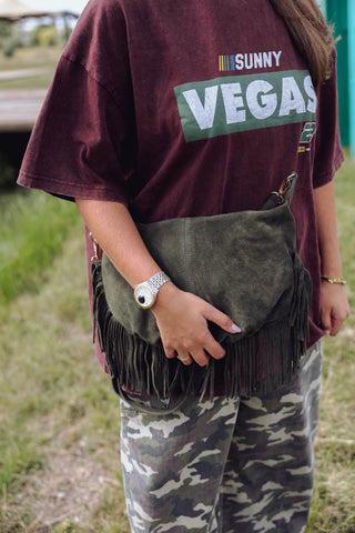 Vromy Suede Bag - Green