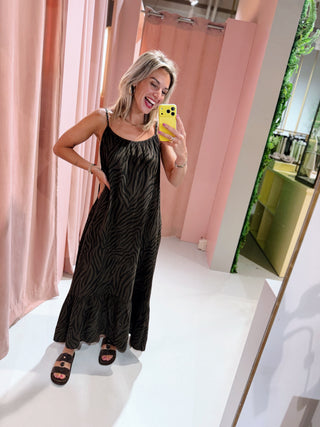 Jasmine Zebra Dress - Bruin