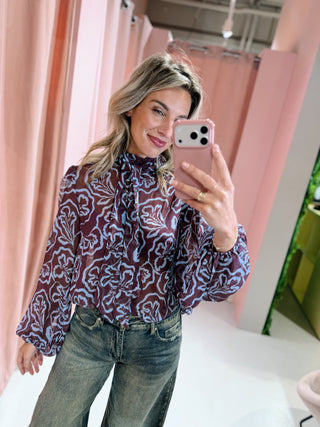 Kim Blouse - Paars/Blauw