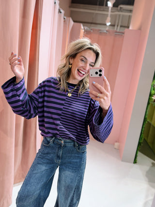Tyra Longsleeve - Paars/Navy