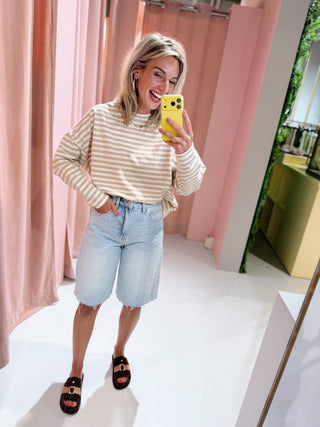 Lisa Longsleeve - Beige/Off White