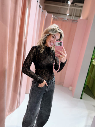 Davina Lace Top - Zwart