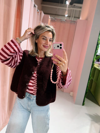 Levi Teddy Gilet - Bordeaux