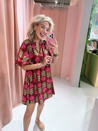 Marie Dress - Bordeaux