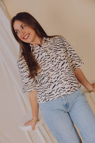 Tiger Denim Blouse - Incense