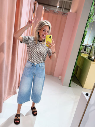 Sharon Capri Jeans - Mid Blue