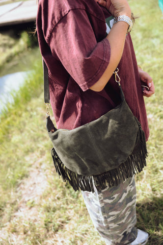 Vromy Suede Bag - Green