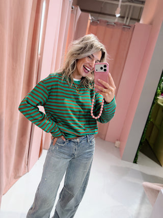 Laura Longsleeve - Groen/Bruin