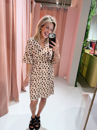 Iggy Dot Dress - Beige