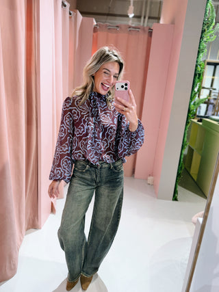 Kim Blouse - Paars/Blauw