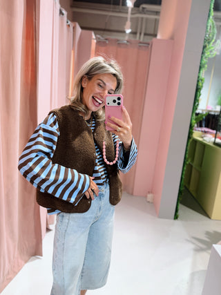 Levi Teddy Gilet - Bruin
