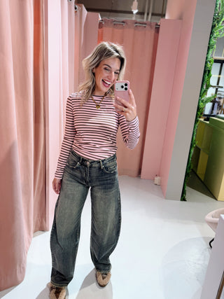 Kelsey Longsleeve - Roze/Bruin