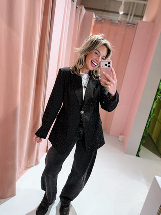 Strass Blazer - Zwart