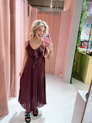 Khloe Dress - Aubergine
