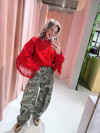 Fringe Sweater - Rood