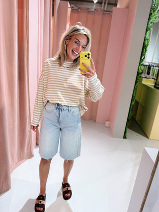 Lisa Longsleeve - Beige/Off White