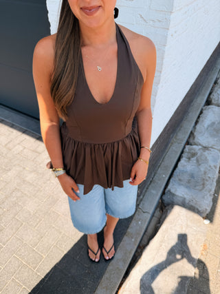 Milou Top - Bruin