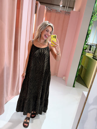 Jasmine Zebra Dress - Bruin