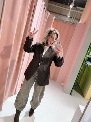 Strass Blazer - Bruin