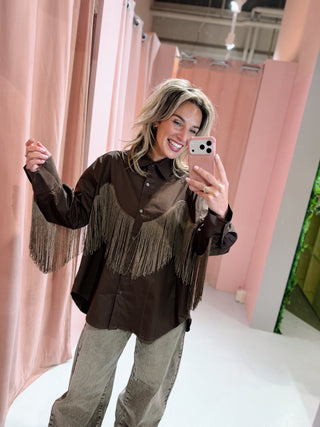 Naomi Fringe Blouse - Bruin