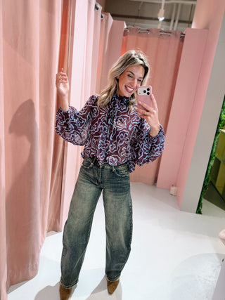 Kim Blouse - Paars/Blauw
