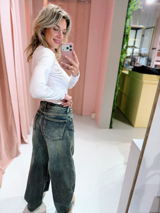 Kelly Barrel Jeans - Washed Denim