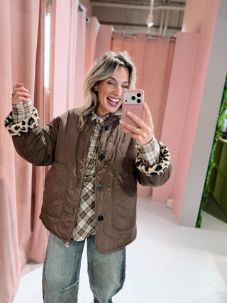 Reversible Teddy Jacket - Leopard