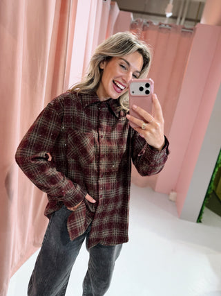 Lucia Strass Blouse - Bordeaux