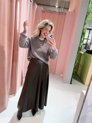 Lily PU Skirt - Bruin