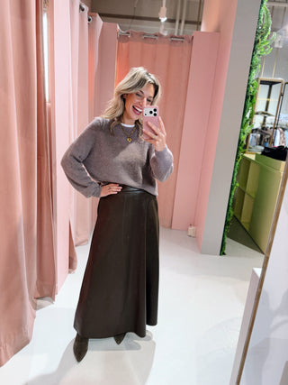 Lily PU Skirt - Bruin