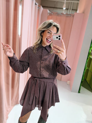 Lana Strass Blouse - Bordeaux