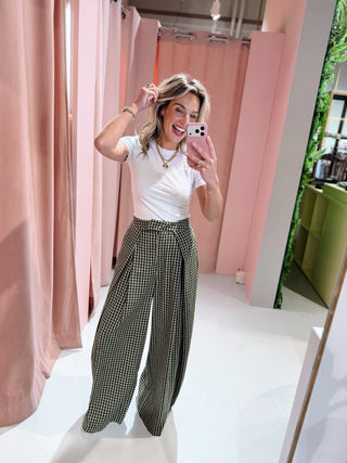 Lena Pleated Pants - Groen
