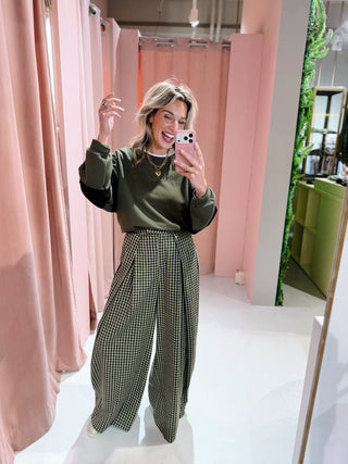 Lena Pleated Pants - Groen