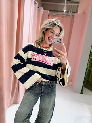 Bisous Longsleeve - Navy/Off White