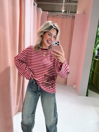 Riviera Longsleeve - Bordeaux/Roze