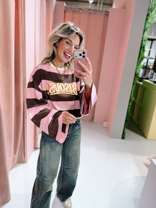 Bisous Longsleeve - Roze/Bruin